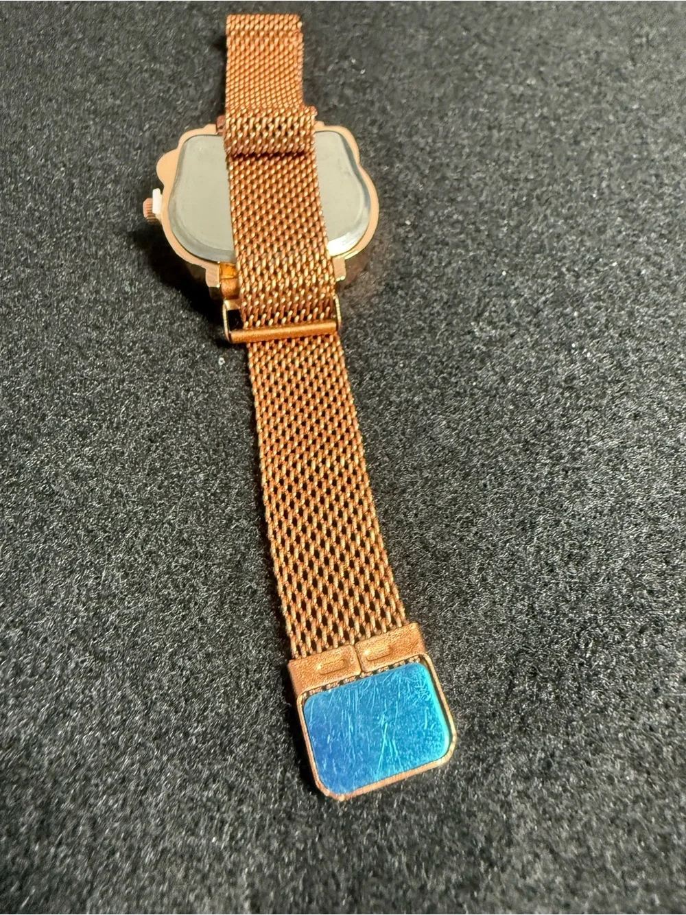 Cute Rose Gold Mesh Watch with Pink Crystal Bow